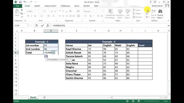 Use of Sum Function in Excel - Hindi смотреть онлайн