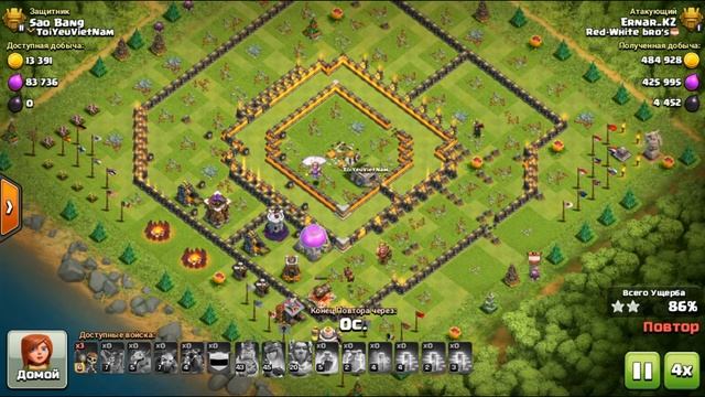 Атаки с клон спеллом тх11 Clash of Clans смотреть онлайн