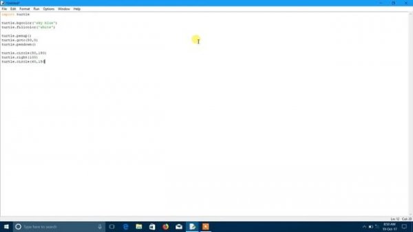 Simple python program to draw cloud using turtle