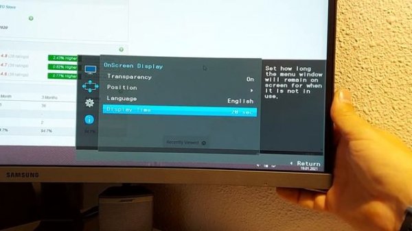 Samsung curved monitor C27R50 - MENU navigation