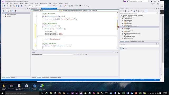 REST Intro - Data Model - Build a REST Service in Visual Studio 2015 Part 2 смотреть онлайн