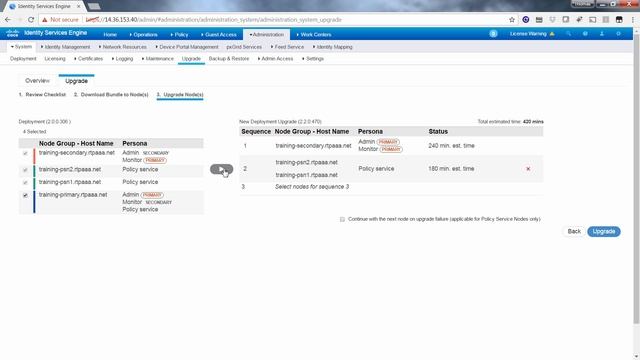 ISE 2.0 to 2.2 GUI Upgrade смотреть онлайн