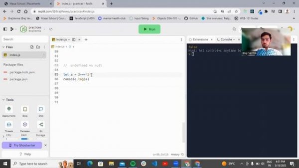 operators comparison Javascript questions | full stack software developer #codermasaiwala