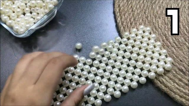 DIY Pearls Beaded Bag For Beginners / طريقة عمل شنطة من خرز اللولي