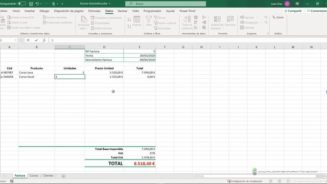 Curso Excel 2019. Facturas automáticas I. Vídeo 41 смотреть онлайн