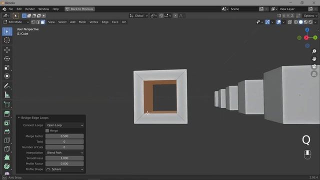 26. Blender. Bridge Edge Loops | Мост (Edit Mode) смотреть онлайн
