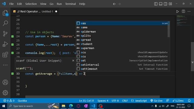 Rest Operator JavaScript | Web Development Essentials | The Tripura Classes смотреть онлайн
