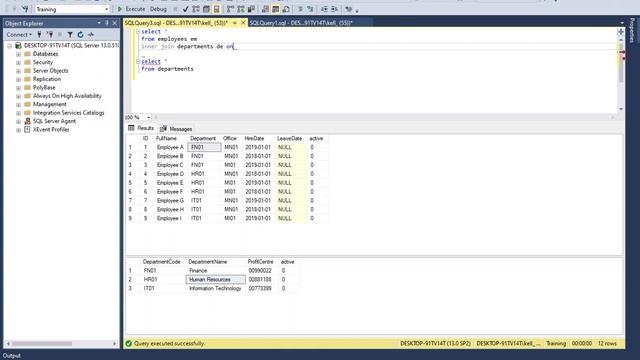 MS SQL tutorial covering an introduction to inner joins смотреть онлайн