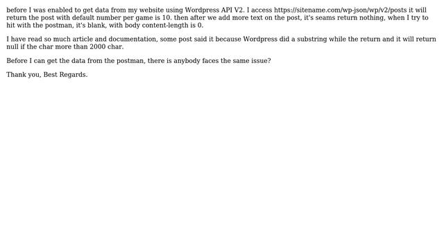 Wordpress: Got Blank issue for get data from /wp-json/v2/post смотреть онлайн