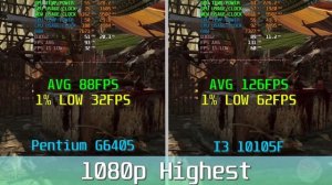 Intel Pentium Gold G6405 vs Core I3 10105/10105F gaming benchmark (RTX 3080Ti)