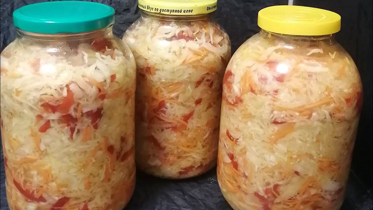 Салат из капусты на зиму с болгарским перцем смотреть онлайн