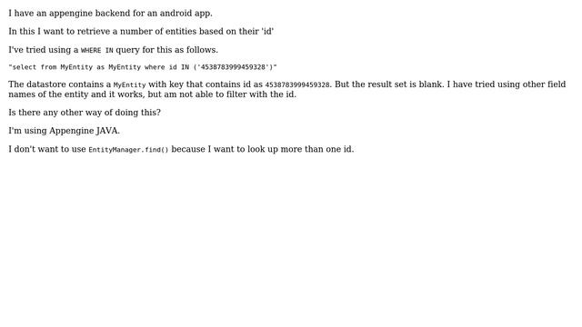 Getting entity by list of ids in Appengine-Java (2 Solutions!!) смотреть онлайн