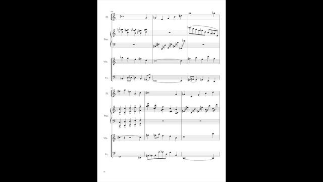 セントラルパ吉田『Marble Gate』楽譜　現代音楽風　4重奏 MuseScore 2  A.O.M.  Limiter G2  Flute Violin Cello Piano Music