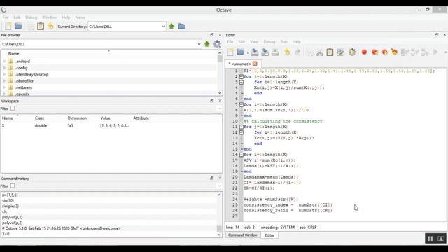 AHP consistency check using GNU octave software смотреть онлайн