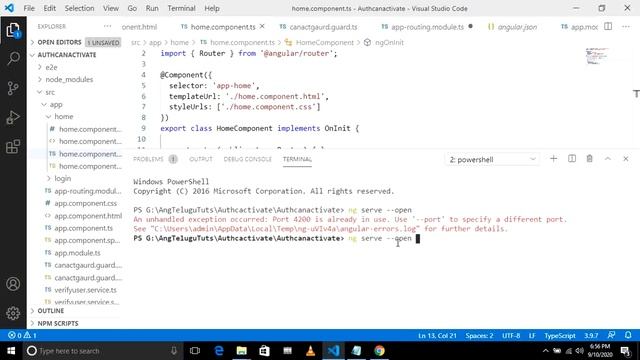 Angular - Port 4200 already in use In Telugu смотреть онлайн