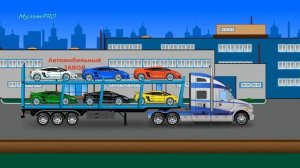 Мультики про машинки. Тягач. Автовоз. Лесовоз. Самосвал.