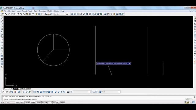 How to use Extend Command in Autocad 2007 in Hindi, Autodesk смотреть онлайн