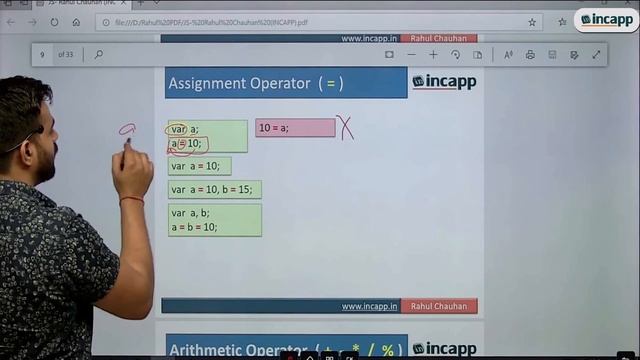 Assignment Operators in JavaScript by Rahul Chauhan Sir | JavaScript | Incapp | JS смотреть онлайн
