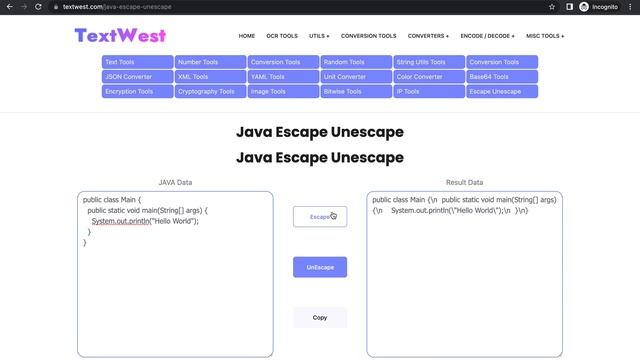 Java Escape Unescape смотреть онлайн