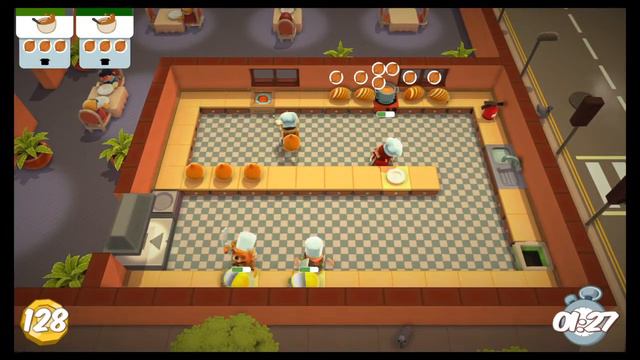 Overcooked: 3 Stars Level 1-1 (4 Players Co-op) смотреть онлайн