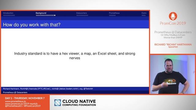 PromCon EU 2019: Prometheus @ Datacenters - Or Why Modbus Is Even Worse than SNMP смотреть онлайн