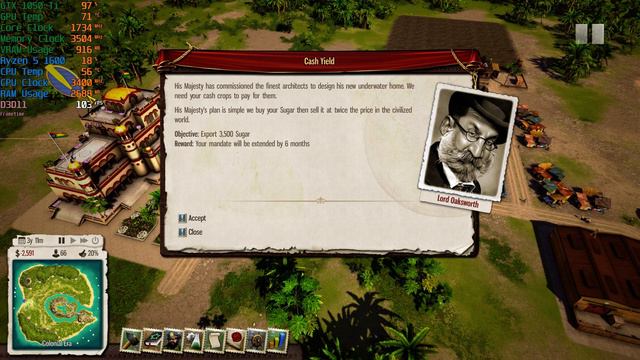 Tropico 5 GTX 1050 Ti High Settings 1080p смотреть онлайн