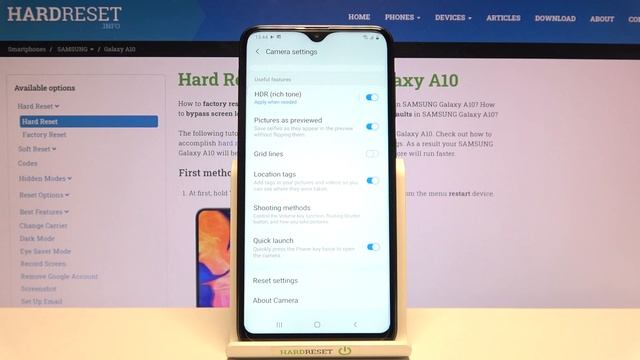 Location Tags Activate/Disable - SAMSUNG Galaxy A10 & Camera Settings смотреть онлайн