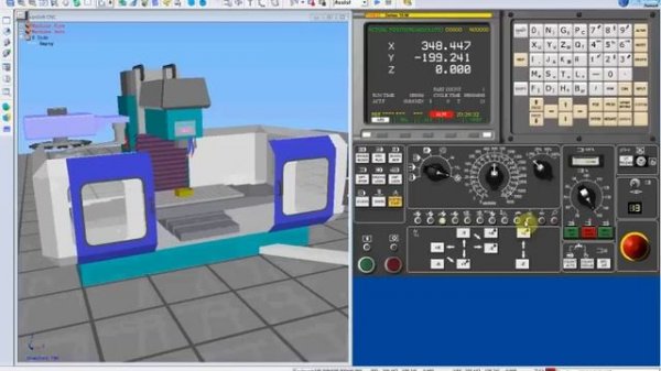 CNCSimulator - Урок 1. Включение и запуск станка CNC.