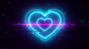 Анимированный абстрактный фон в стиле киберпанк: Сердце