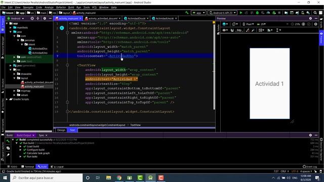 Como pasar de una vista a otra con Kotlin y Android Studio. Como pasar de una actividad a otra. смотреть онлайн