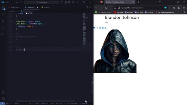 Hacker Portfolio Website Using HTML CSS JavaScript | Portfolio Website Tutorial смотреть онлайн
