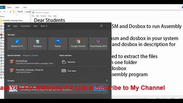 How to install nasm and dosbox on windows10 to run assembly language program смотреть онлайн