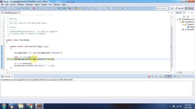 Java StringBuilder [charAt(int index) method] | Java Tutorial смотреть онлайн