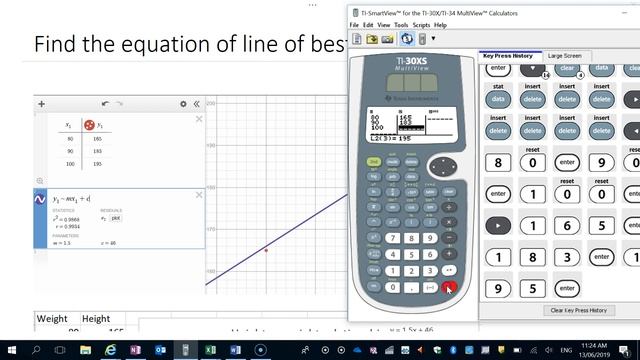 TI-30XB Line of best fit r and r2 смотреть онлайн