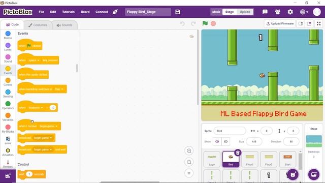 Make Your Own Flappy Bird Game and Control it With Nose in PictoBlox | AI and ML Projects for Kids смотреть онлайн
