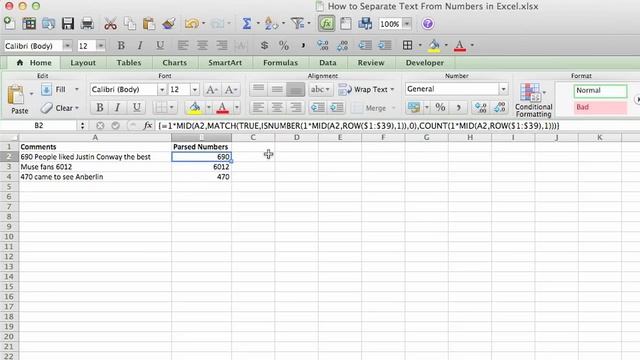 How to Separate Text From Numbers in Excel : Microsoft Excel Tips смотреть онлайн