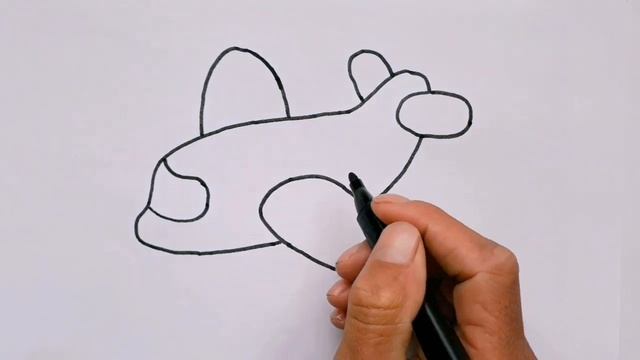 Как нарисовать самолёт , просто рисуем, Урок рисования для детей. смотреть онлайн