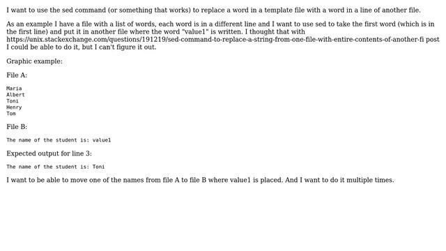 Unix & Linux: sed command to replace a word from one file with entire line of another file смотреть онлайн
