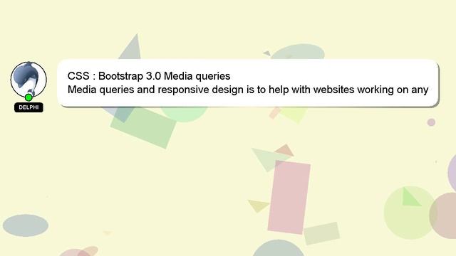 CSS : Bootstrap 3.0 Media queries смотреть онлайн