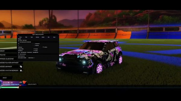 Rocket League Mod. Item spawning and title spawning (in game).