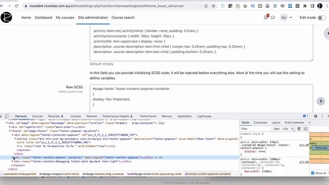 How to DISPLAY and EDIT the site FOOTER in the Boost theme using CSS for MOODLE 4.0 смотреть онлайн