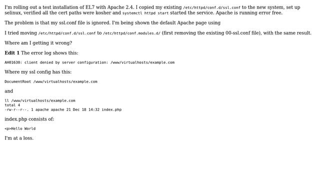 DevOps & SysAdmins: Migrating from Apache 2.2 to 2.4, ssl.conf is ignored смотреть онлайн