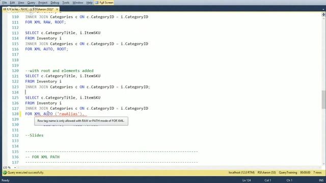 SQL XML Modes - RAW, AUTO and PATH смотреть онлайн
