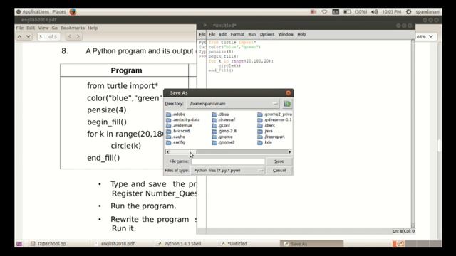 Python Programme _ to change the fill colour of a pattern - IDLE смотреть онлайн
