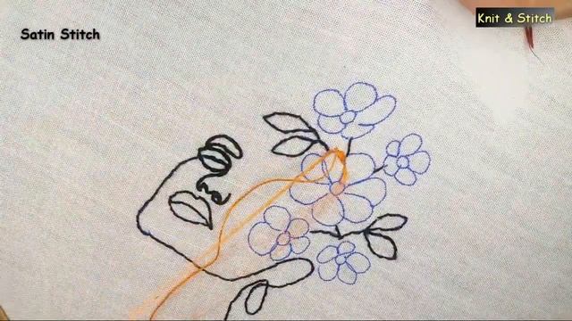 Easy to Embroider Face and Flowers Design | Knit & Stitch смотреть онлайн
