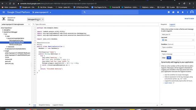 Stackdriver 02 Demo Debugger logpoint смотреть онлайн