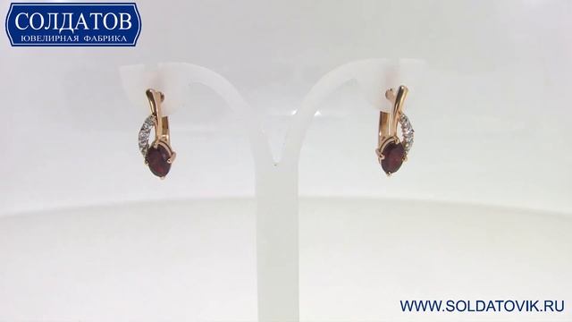 Исключительные золотые серьги с гранатом C2481T 2 77