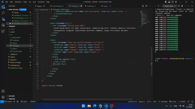 Let's build a Threads clone using React Native and TailwindCSS - Part 3 смотреть онлайн