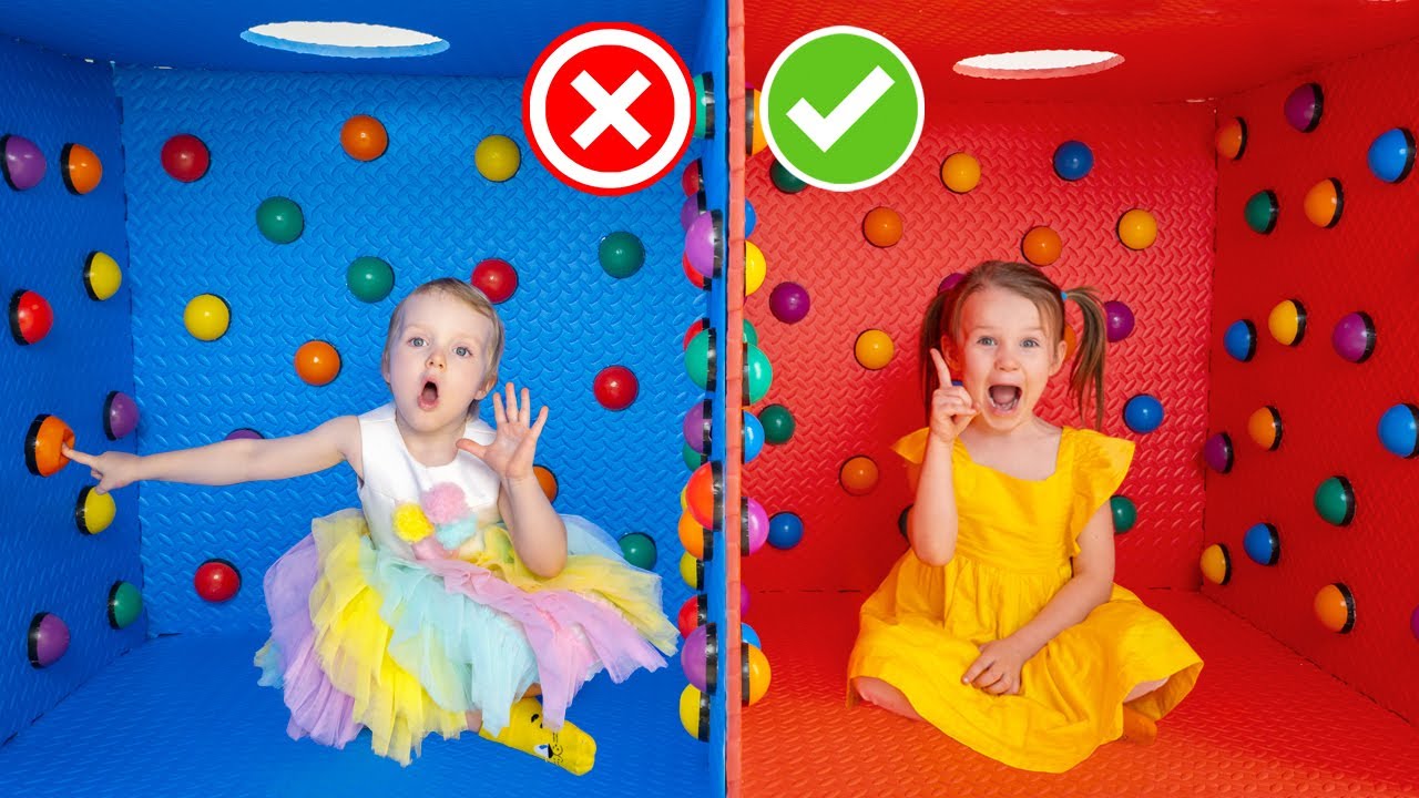 Пятеро детей изучают цвета с помощью 100 загадочных кнопок [Видео для детей] смотреть онлайн