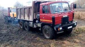 Татра, КамАЗ, Урал активно перемещают вскрышной грунт. НВМУ-5.